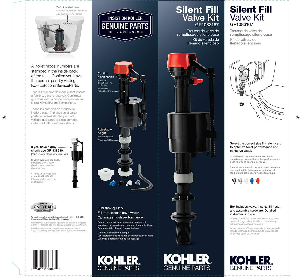 Kohler GP1083167 Fill Valve for Class 5