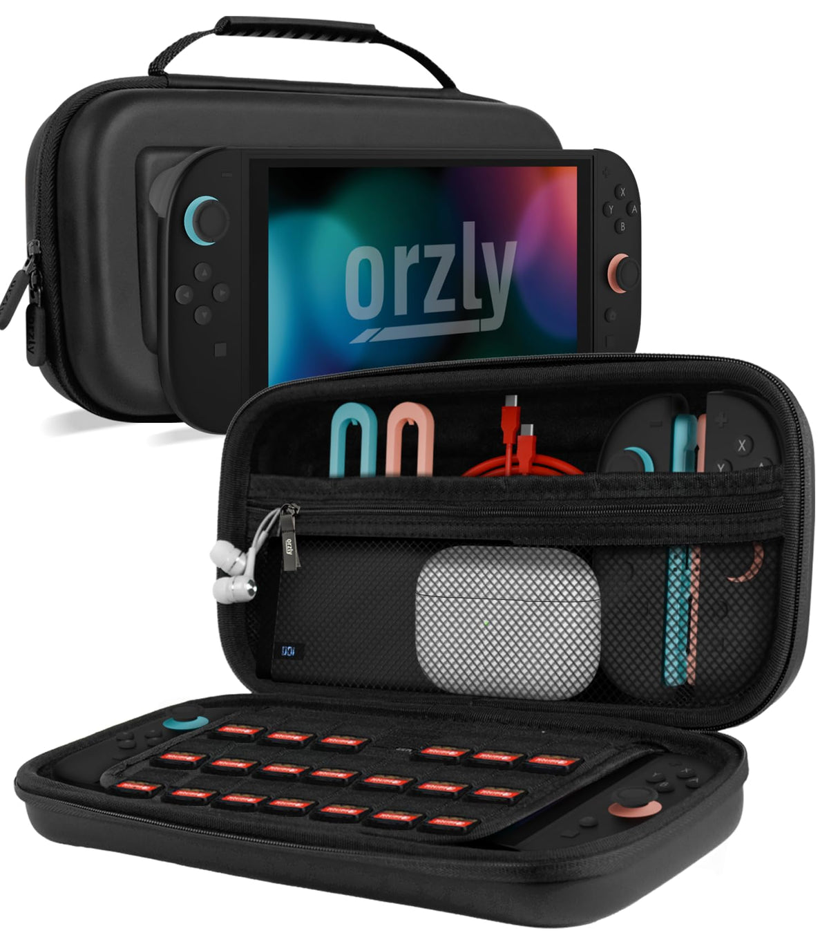 Orzly Hard Shell Carry Case for Nintendo Switch 2, Black