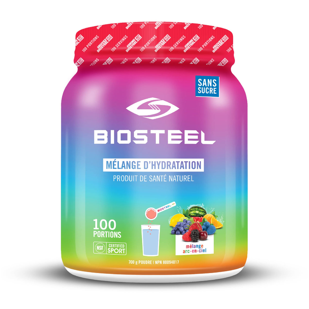BioSteel Zero Sugar Hydration Mix, Rainbow Twist, 100 Servings