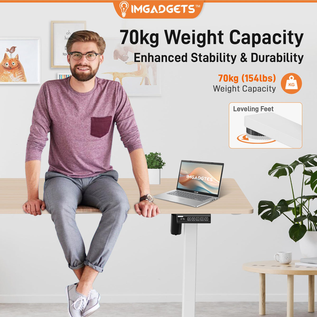 IMGadgets Electric Standing Desk, 47" x 24"