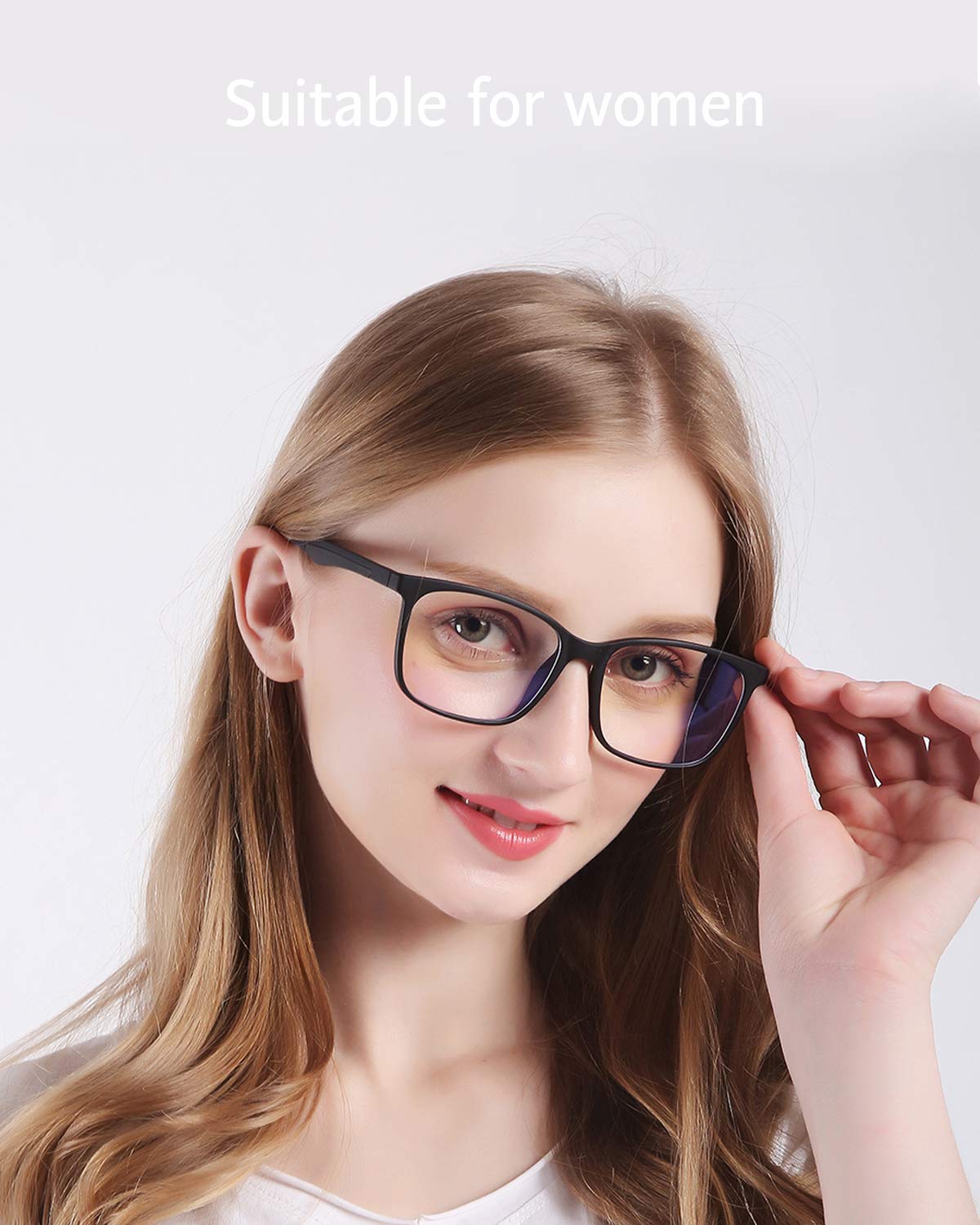 ANRRI Blue Light Blocking Computer Glasses, Black, Men/Women