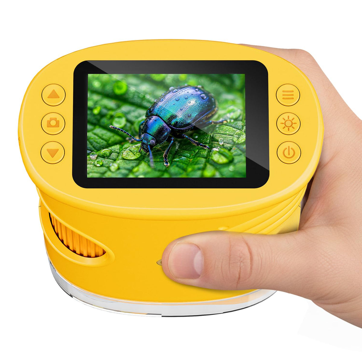 Temodu Kids' 1000X Digital Microscope, 2" Screen, Yellow