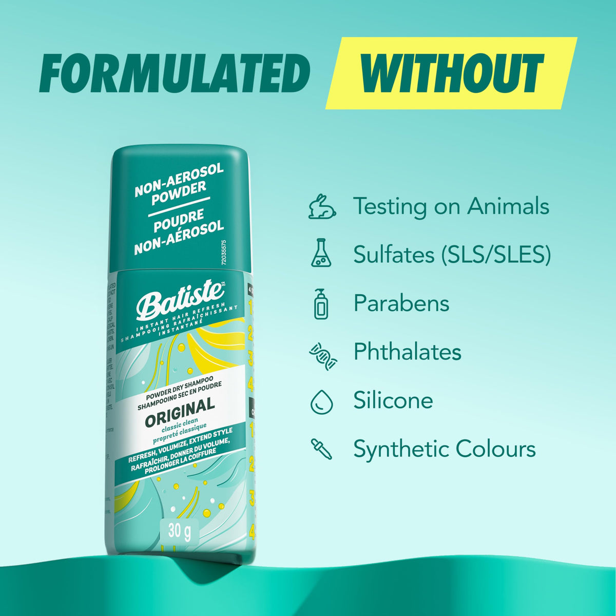 Batiste Powder Dry Shampoo, Non-Aerosol, Clean and Fresh