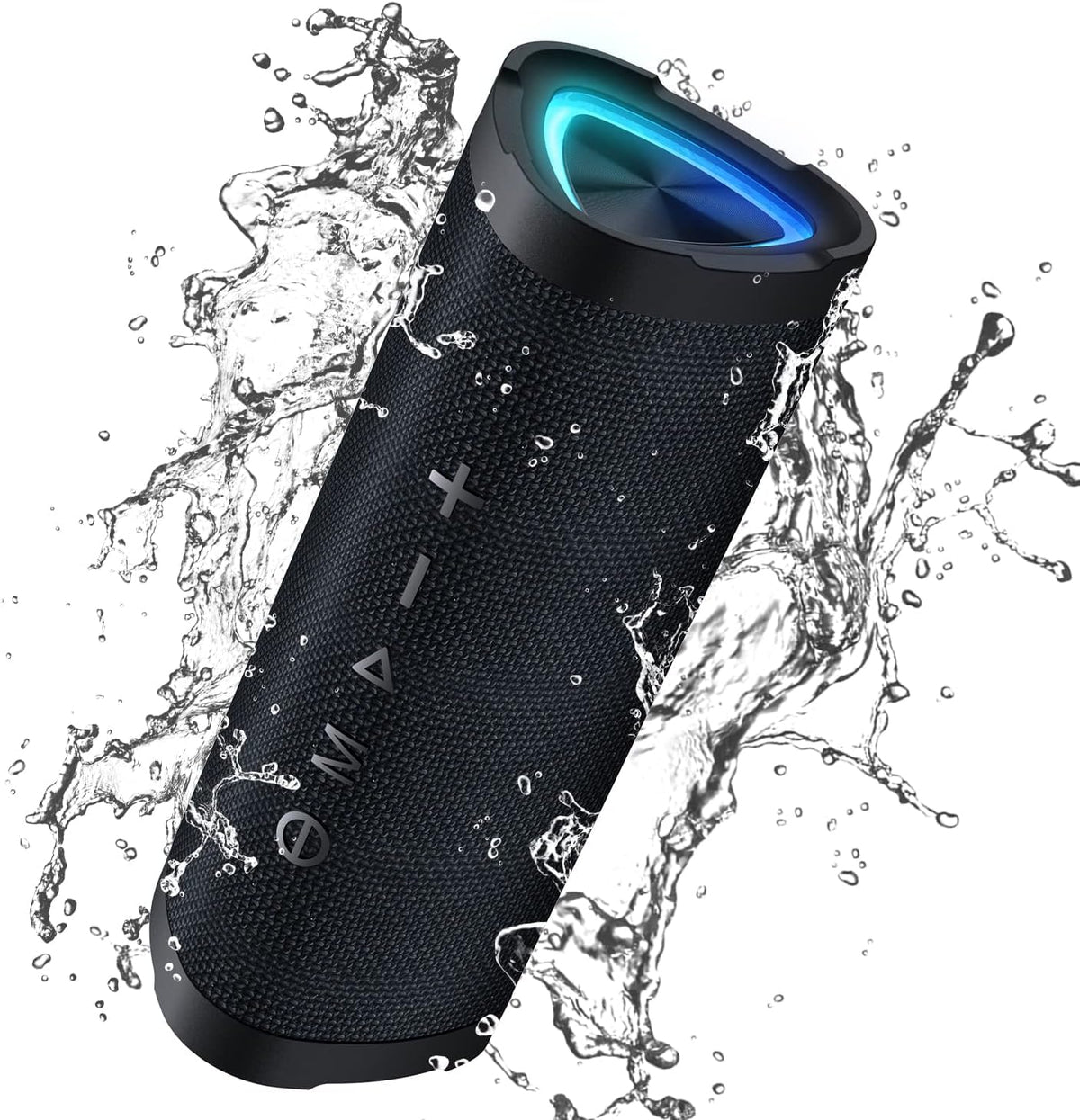 Vanzon V40 Portable Bluetooth Speaker with LED Lights, Black