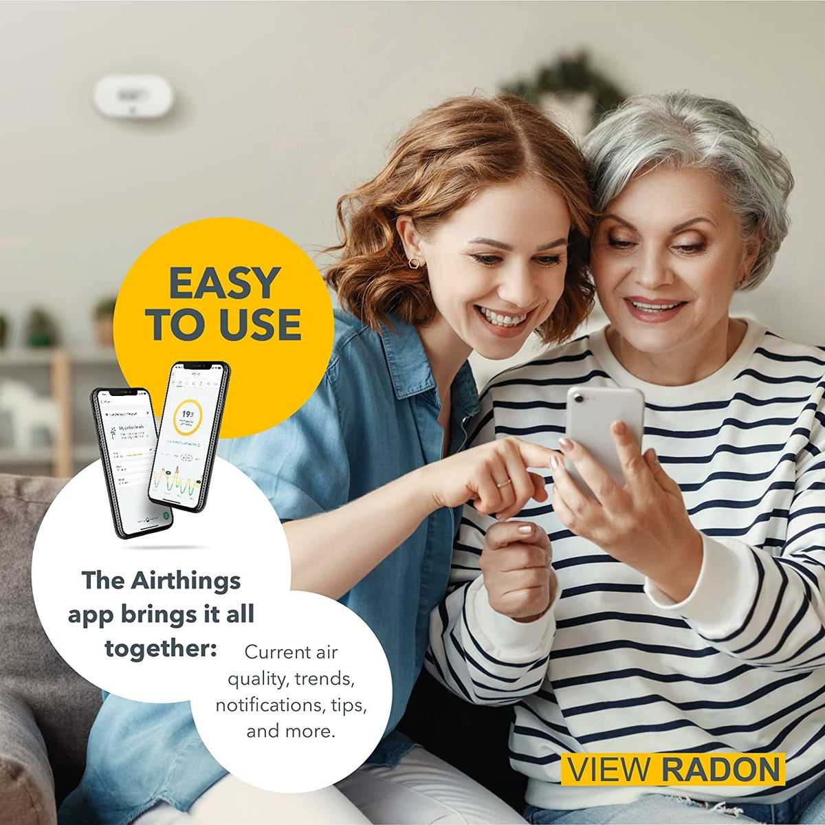 Airthings View Radon 2989 Radon Monitor with Wi-Fi