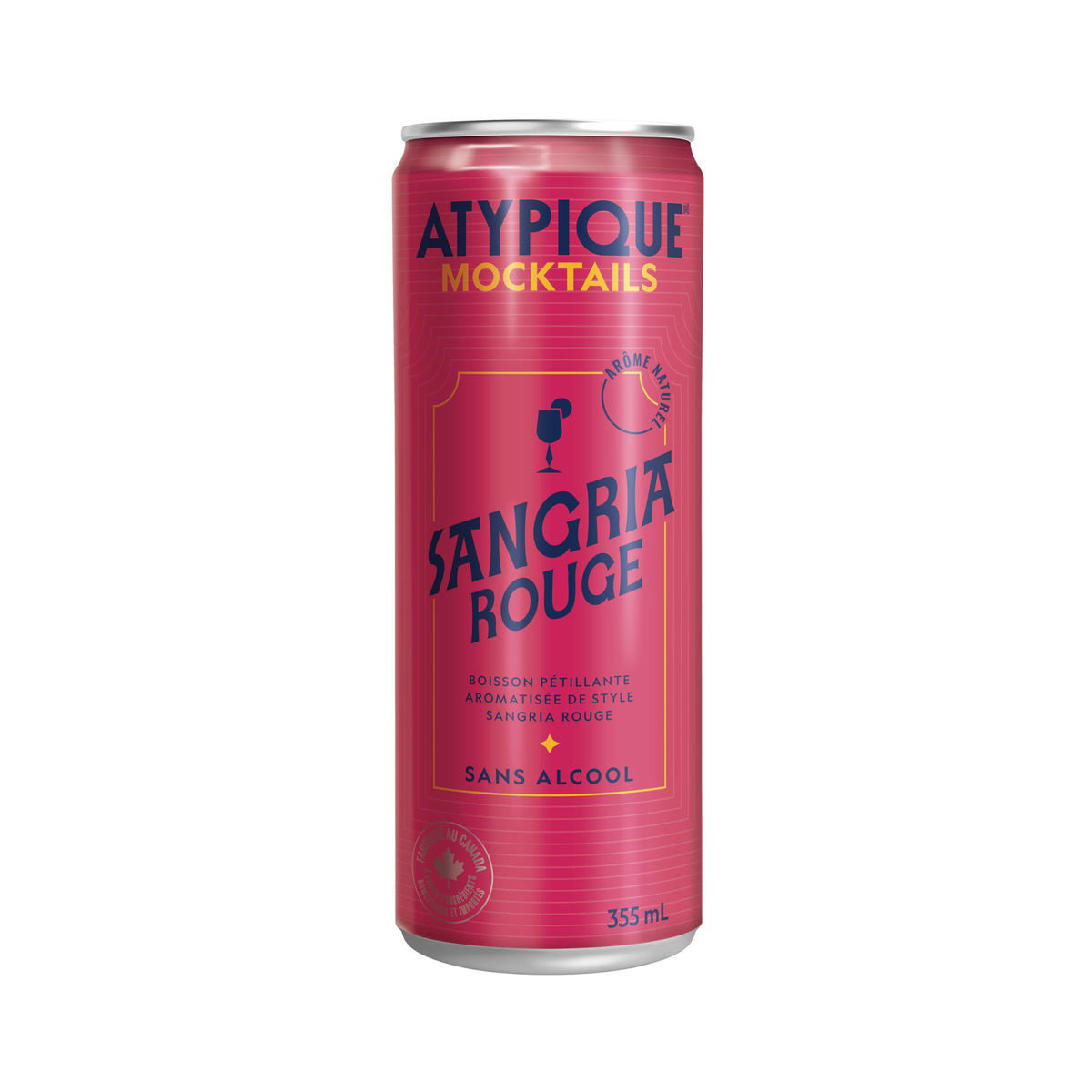 Atypique Mocktails Non-Alcoholic Cocktail, Red Sangria, 355 mL, 12 Ct