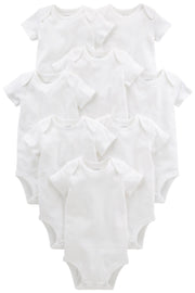 Simple Joys by Carter's 8-Pack Short-Sleeve Bodysuit, White, Newborn