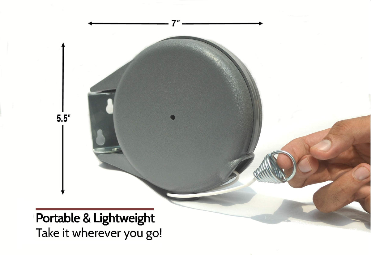 Retractable Clothesline, 45 ft, Grey