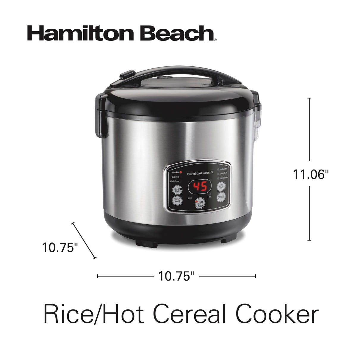 Hamilton Beach Digital Rice Cooker and Food Steamer, 14 Cups, 37548MN