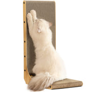 FUKUMARU L-Shape Wall-Mounted Cat Scratcher, 68 cm, Brown
