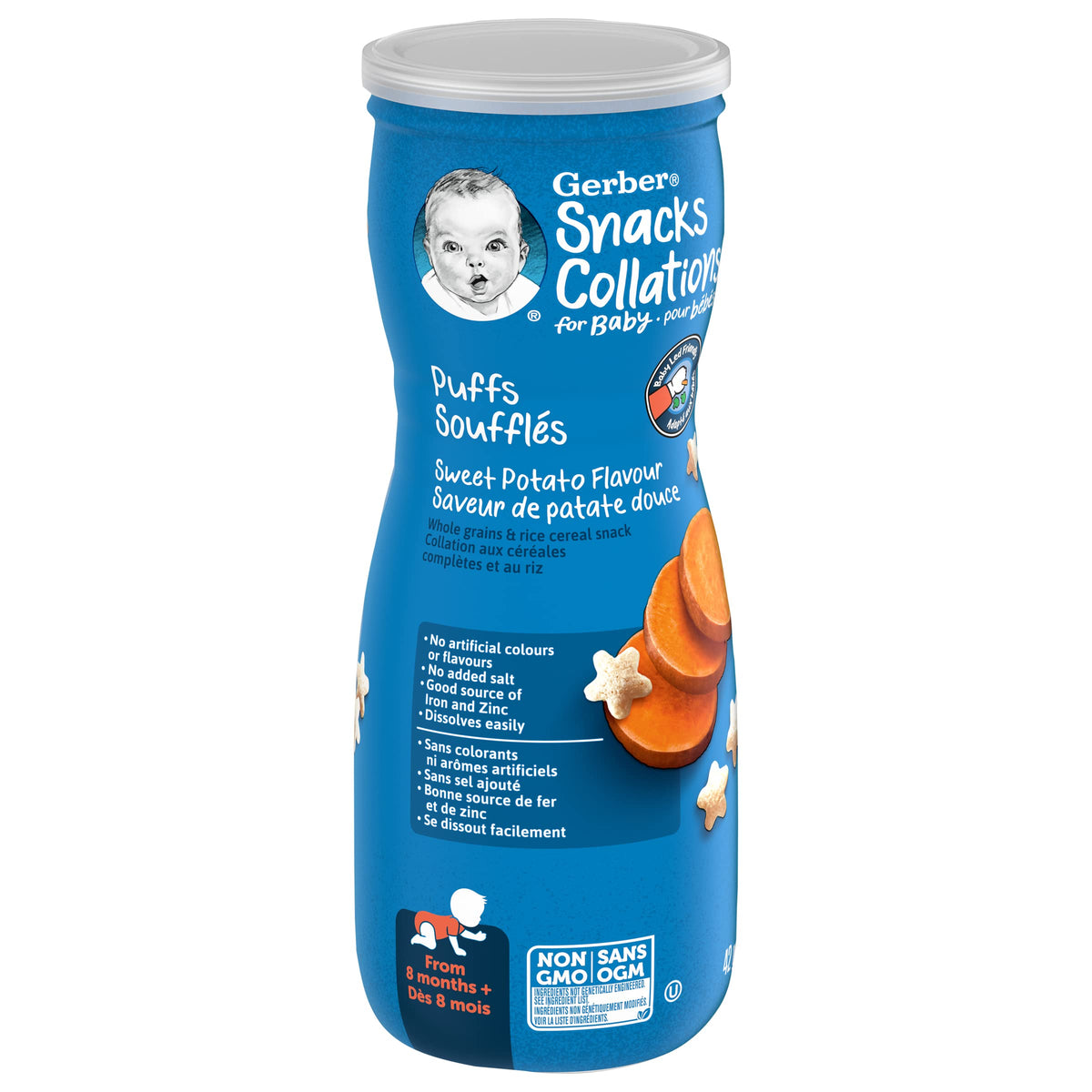 Gerber Puffs Sweet Potato Baby Snacks, 252g, 6 Tubs