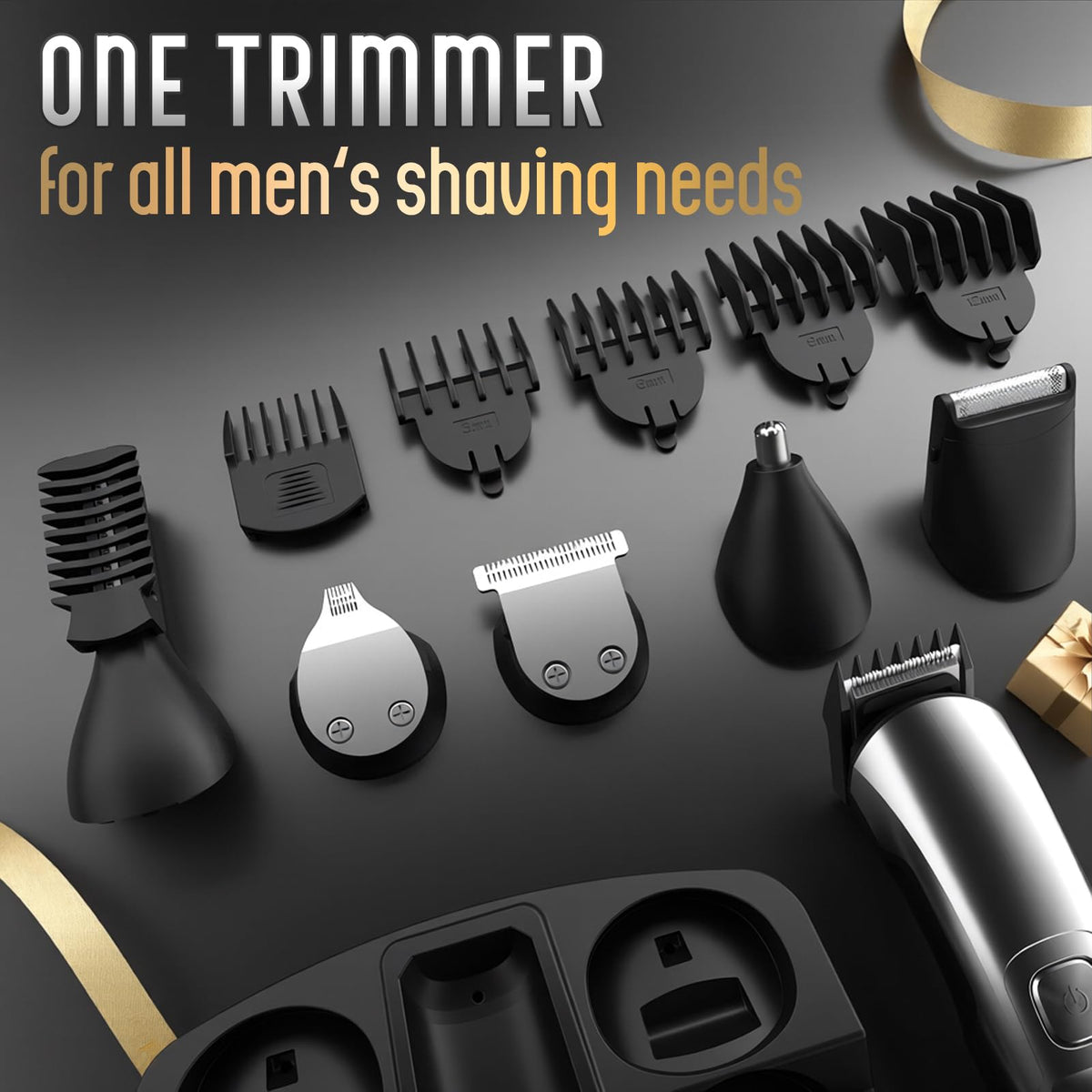 Ufree Waterproof Beard Trimmer for Men, Silver