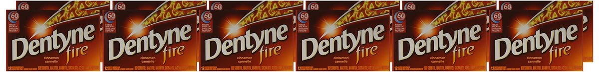Dentyne Fire Sugar-Free Gum, Cinnamon, 12 Pack (12 Pieces Each)