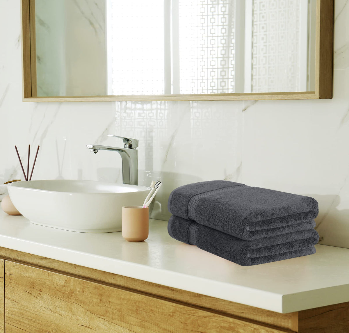 Utopia Towels 8-Piece Cotton Towel Set, Grey
