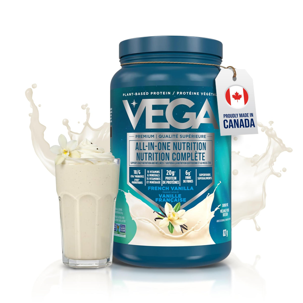 Vega Premium All-in-One Protein Powder, Vanilla, 827 g