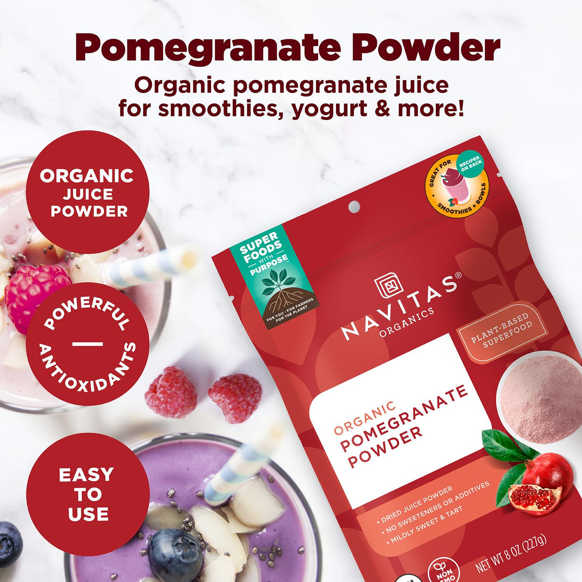 Navitas Organics Pomegranate Powder, 8 oz
