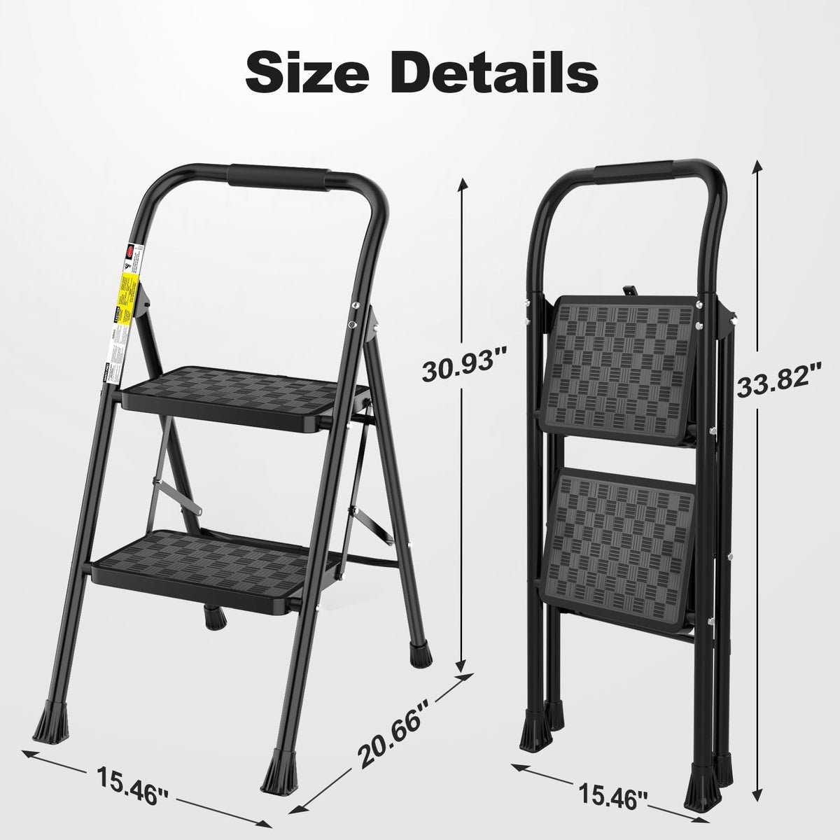 HBTower 2 Step Folding Step Stool, Cushioned Handle, 330 lbs