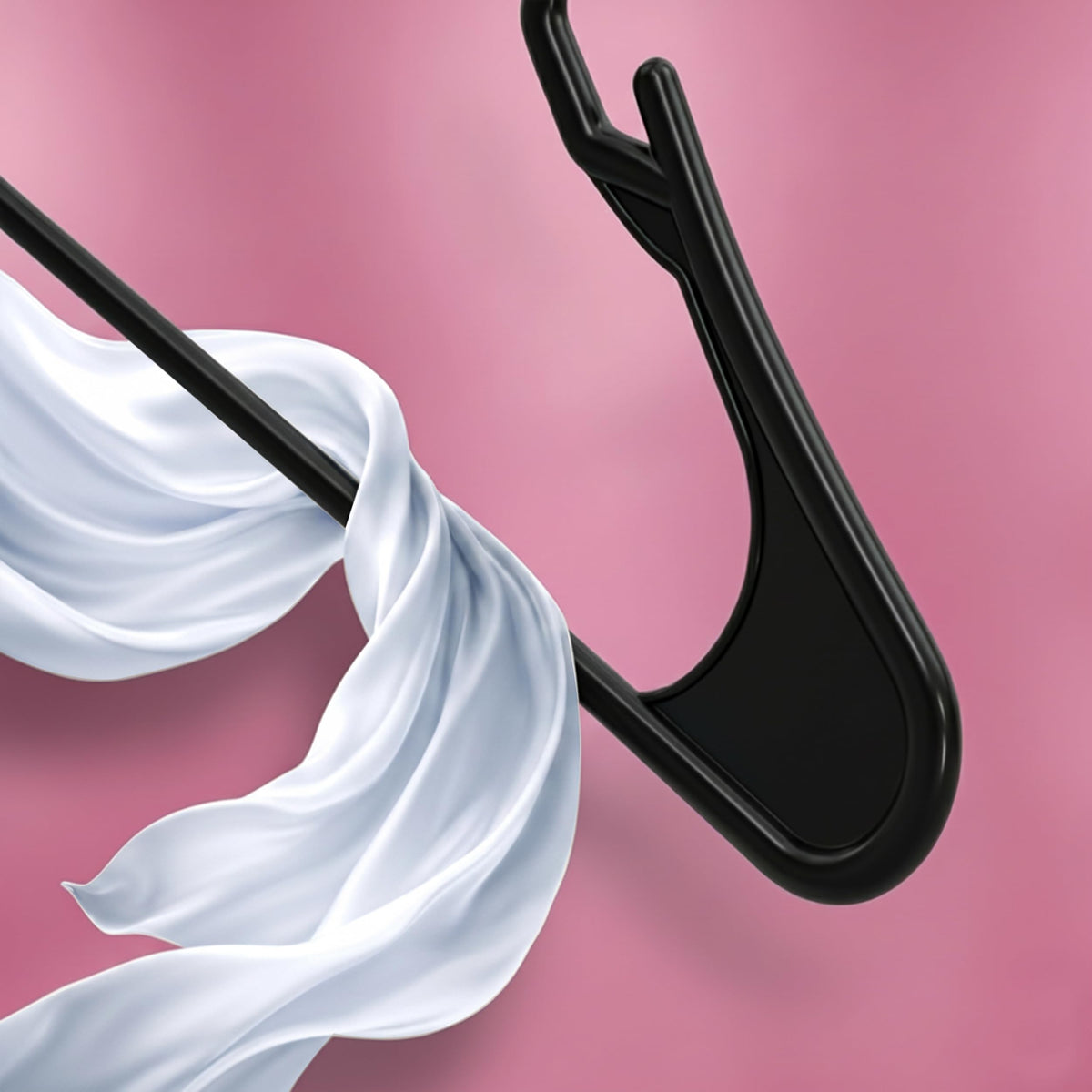 Utopia Home Plastic Hangers with Shoulder Grooves, 50-Pack, Black