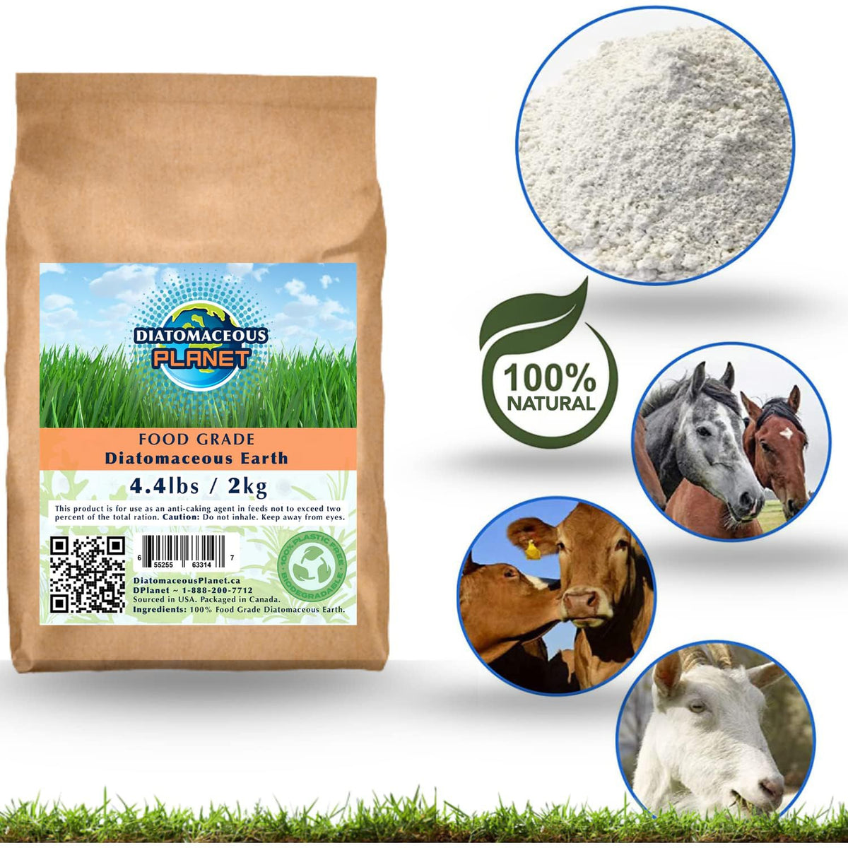 Diatomaceous Planet Food Grade Diatomaceous Earth, 2 kg