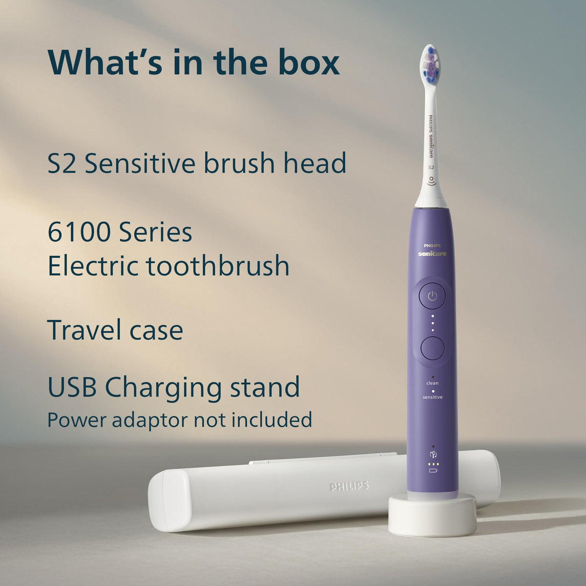 Philips Sonicare 6100 Rechargeable Electric Toothbrush, Plum