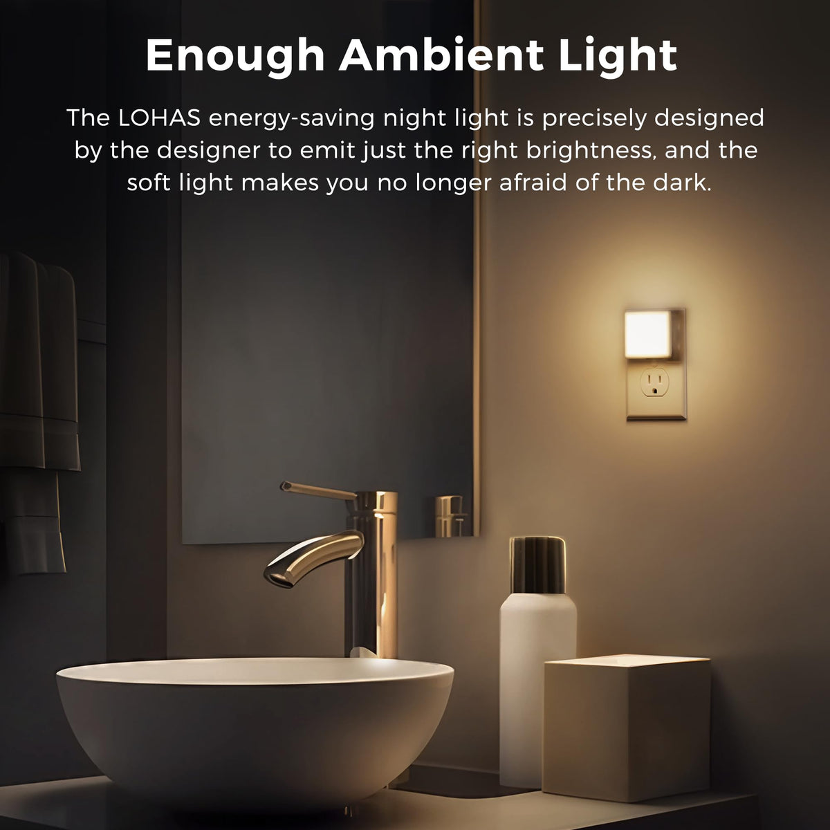 L LOHAS Plug-In LED Dusk to Dawn Night Light, Soft White (2 Pack)