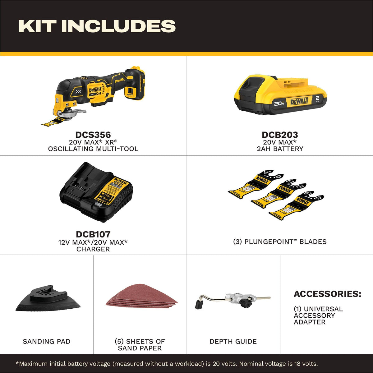DEWALT 20V MAX XR Oscillating Multi-Tool Kit, DCS356D1