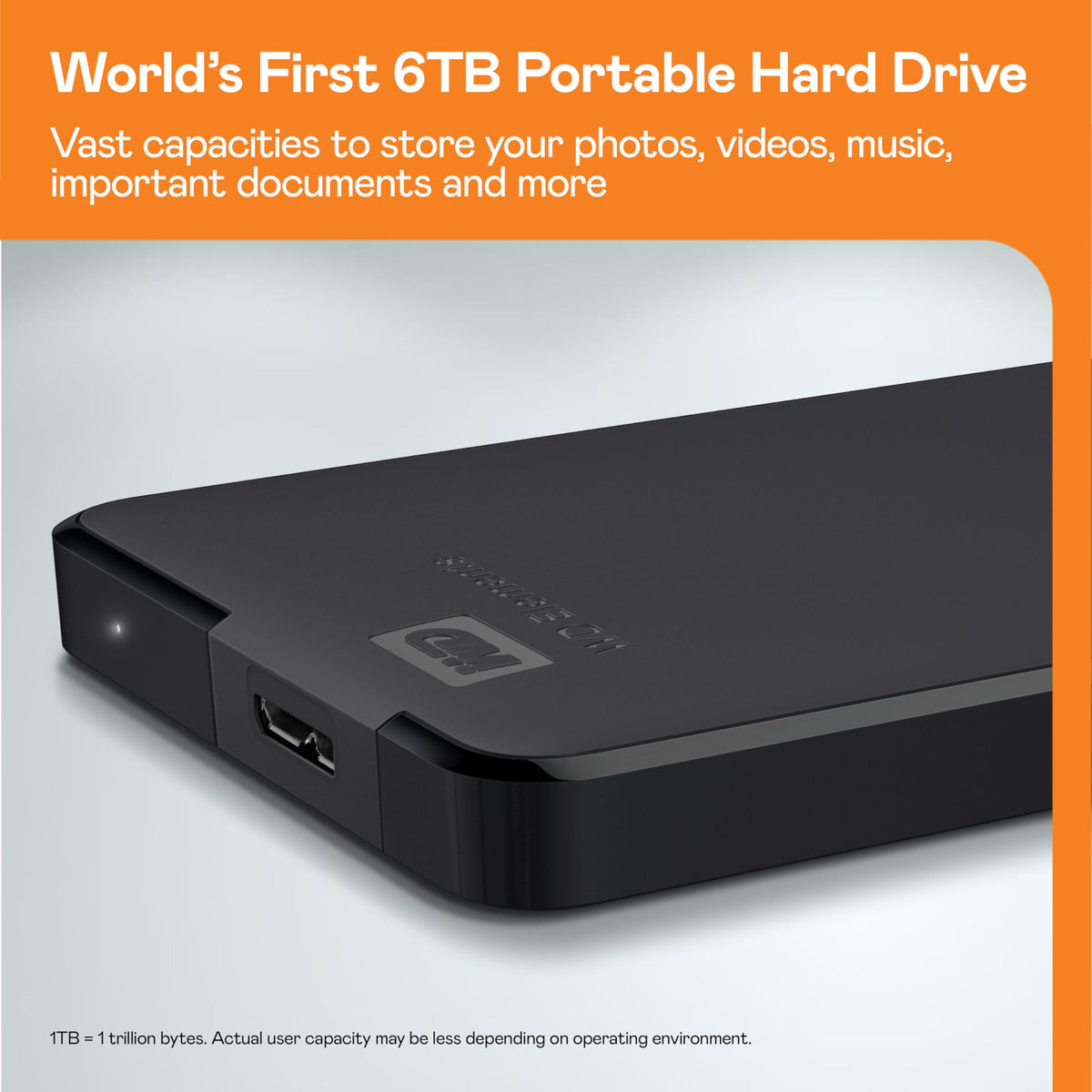 Western Digital 5TB Elements Portable External Hard Drive, Black