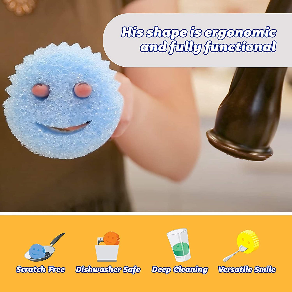 Scrub Daddy Sponge Set, Colors, 4 Count