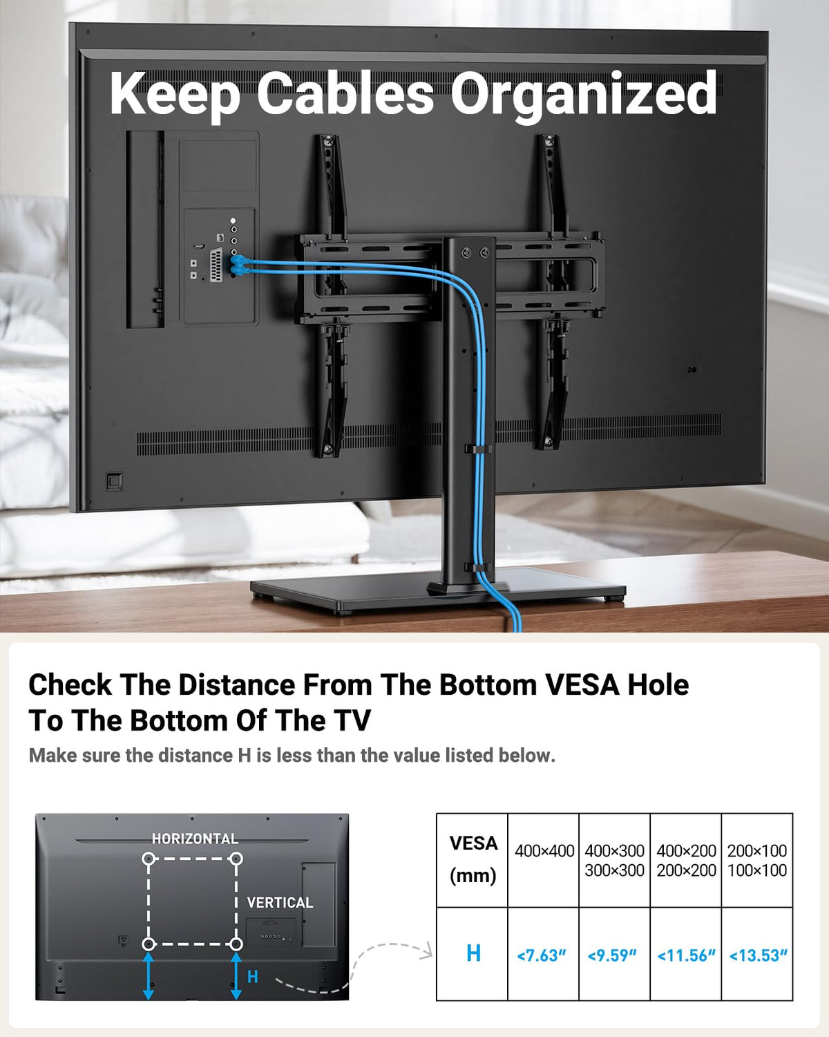 PERLESMITH Swivel Universal TV Stand for 24-60 Inch TVs (PSTVS09)