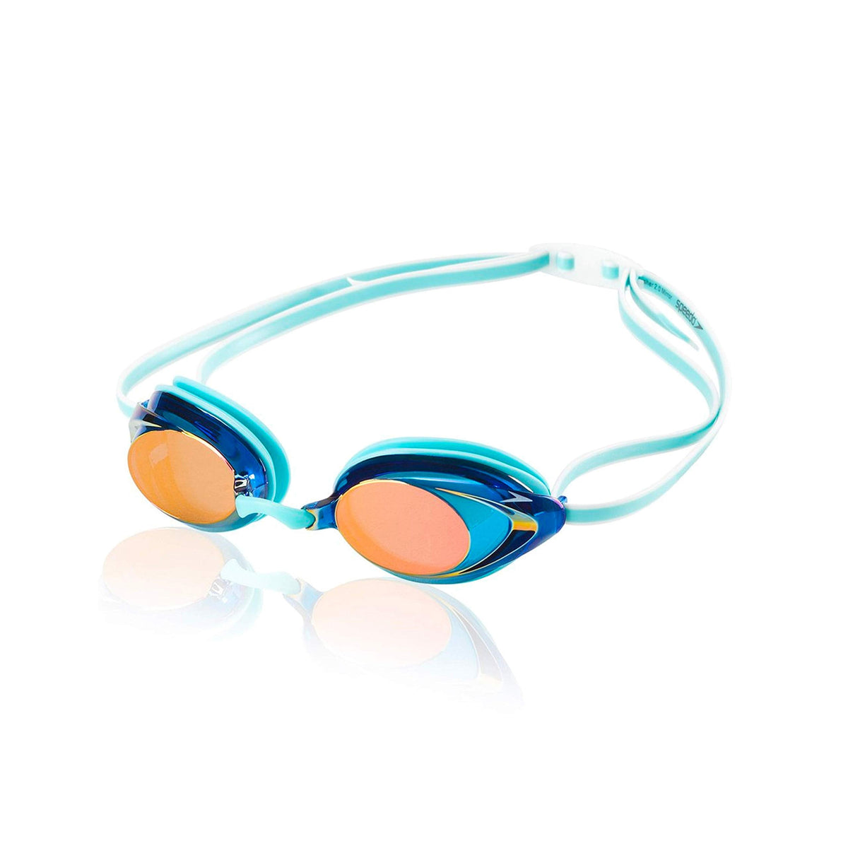 Speedo Women's Mirrored Vanquisher 2.0 Swim Goggles, Aqua