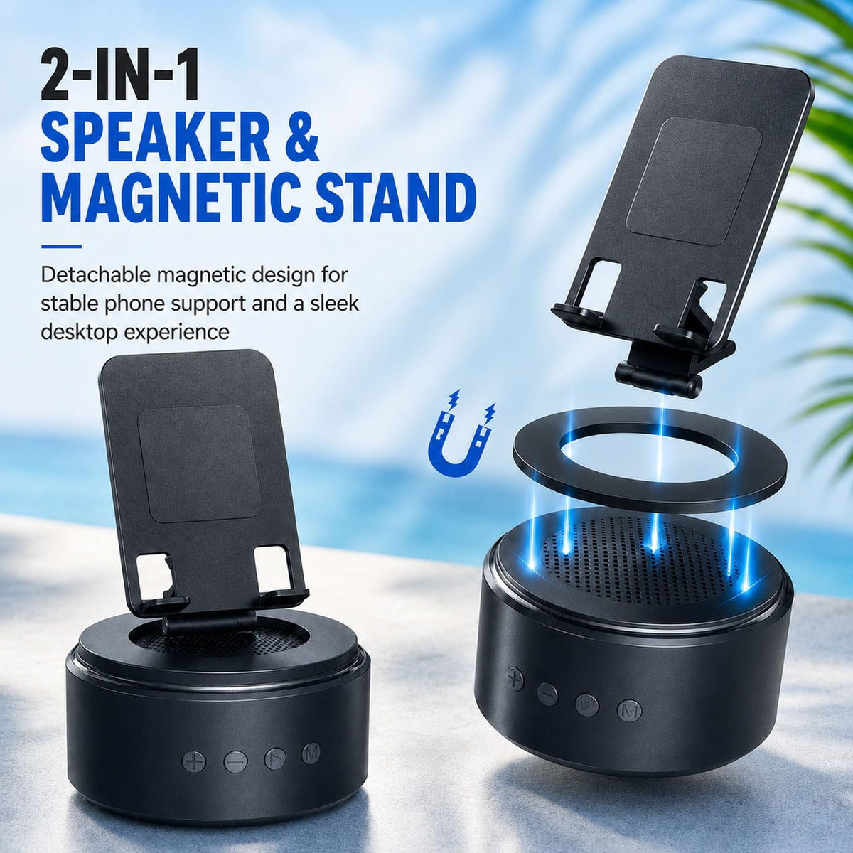 Zapuvo Bluetooth Speaker with Phone Stand
