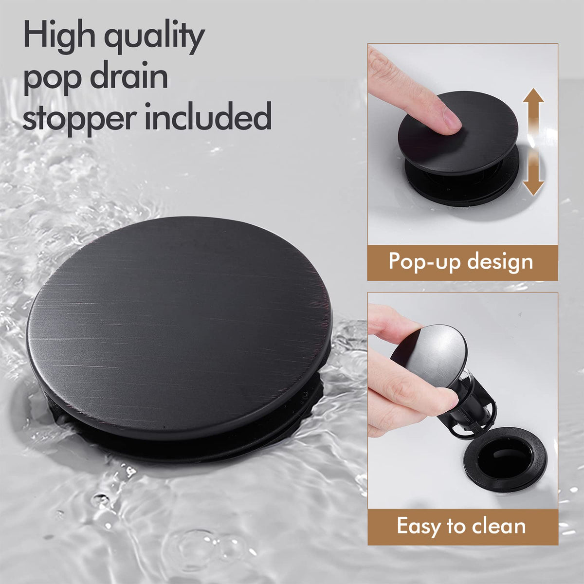 Fransiton Black Bathroom Faucet Bathroom taps 1 or 3 Hole Bathroom Sink Faucet