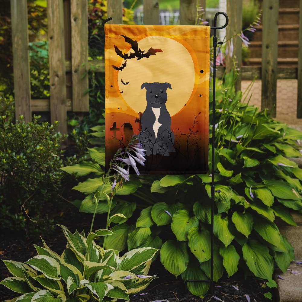 Caroline's Treasures BB4312GF Halloween Staffordshire Bull Terrier Blue Flag