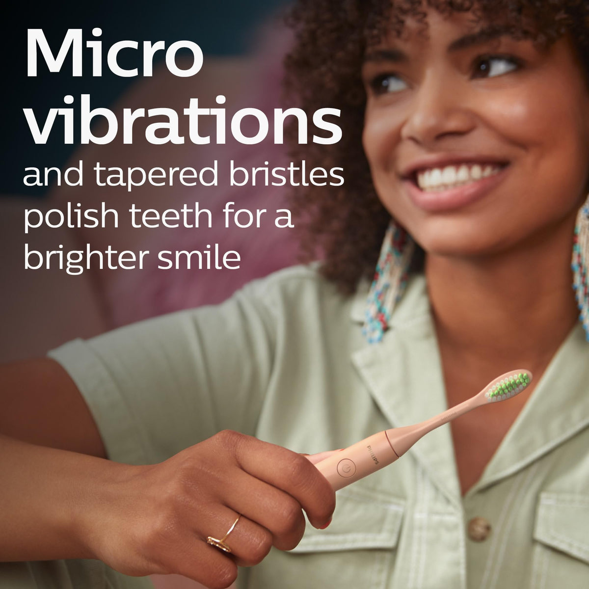 Philips One by Sonicare Battery Toothbrush, 1 Brush Head, Champagne