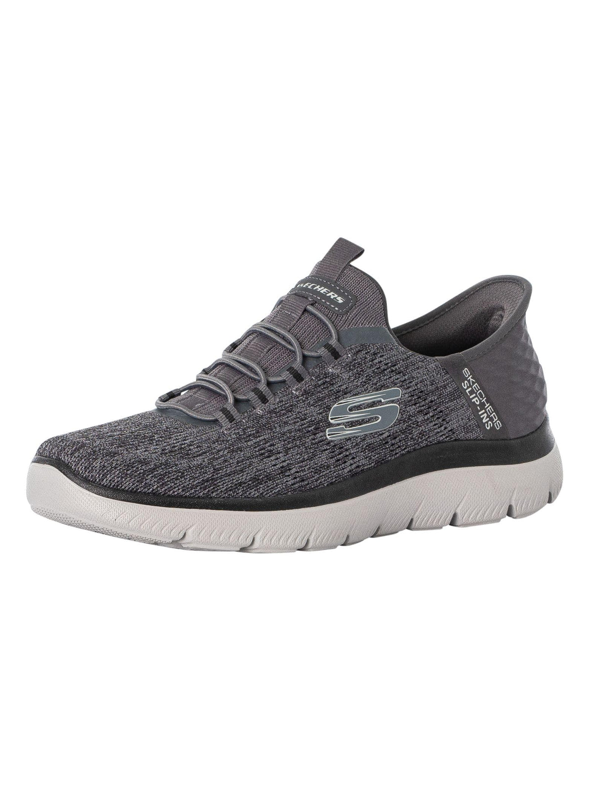 Skechers Men's Summits Key Pace Slip-in Sneaker, Charcoal/Black, 11W