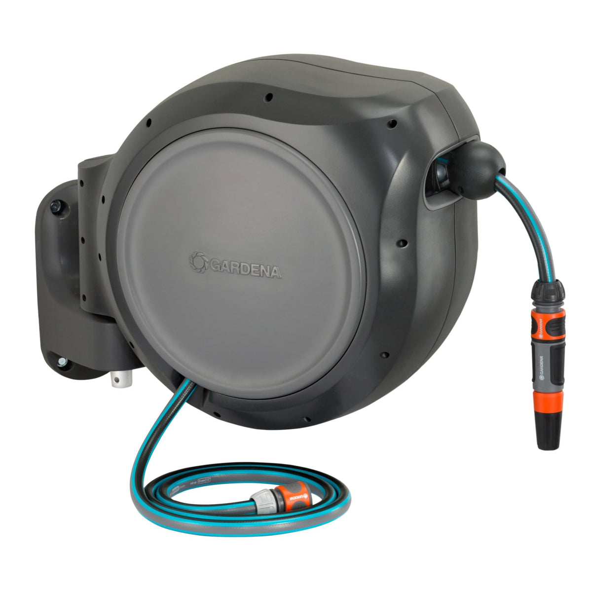 GARDENA 20505-80 Wall Mounted Retractable Hose Reel, 100 ft