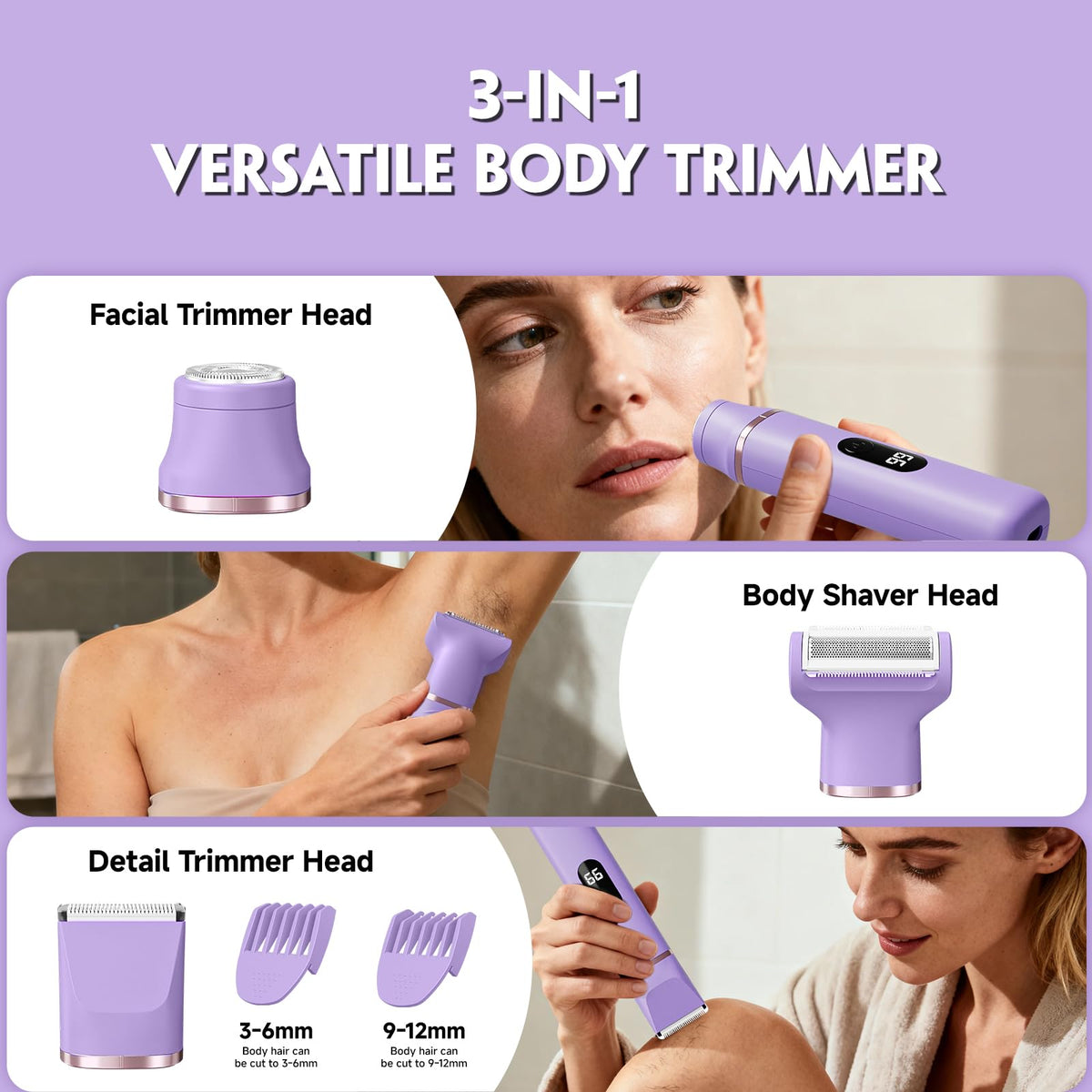 Tiovara Cordless Electric Bikini Trimmer for Women, IPX7 Waterproof