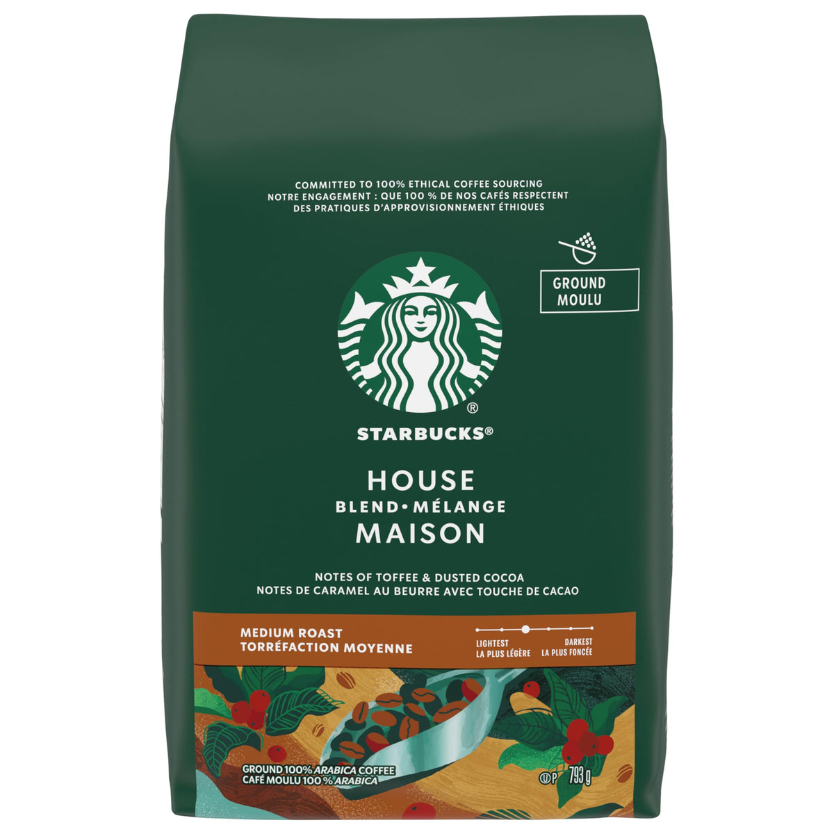 Starbucks House Blend Medium Roast Ground Coffee, 793 g