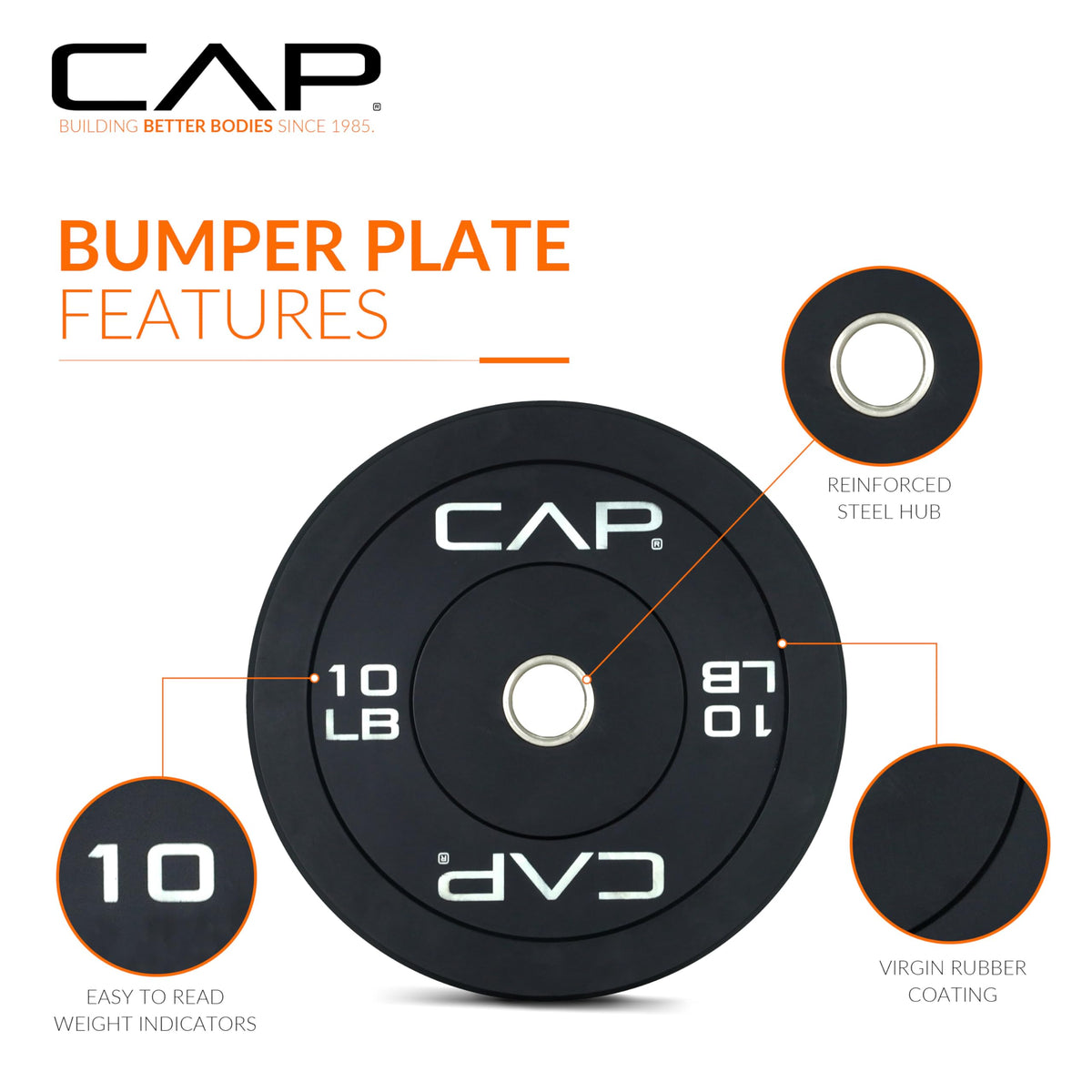 CAP Barbell Rubber Olympic Bumper Plate