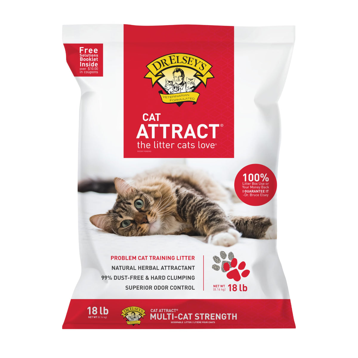 Dr. Elsey's Cat Attract Clumping Clay Cat Litter, 18 lb