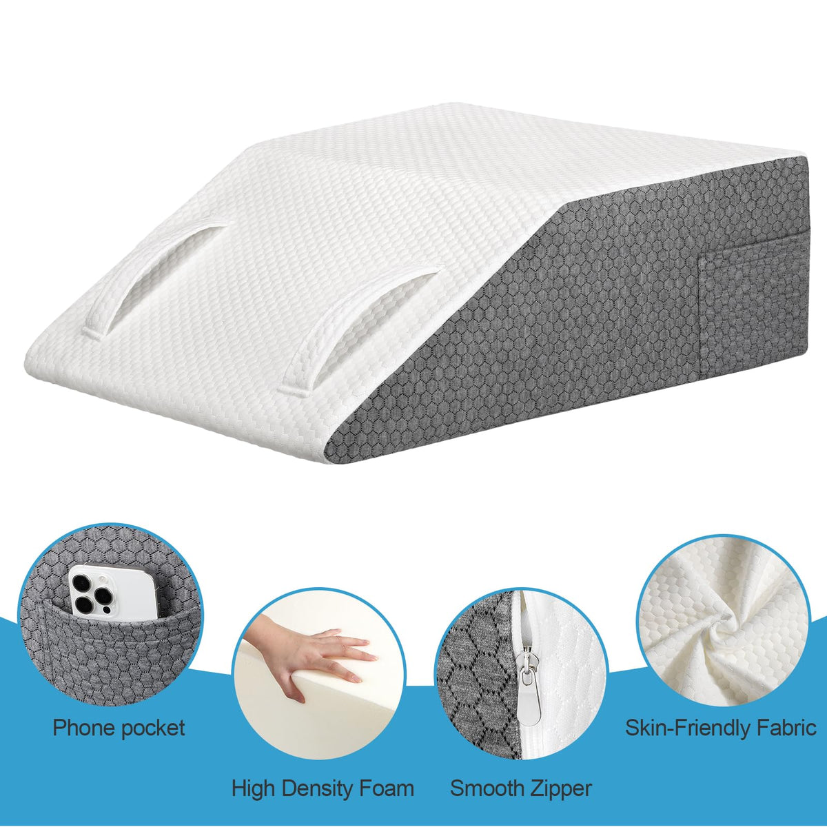 Ceecysaa Leg Elevation Pillow for Bed, 20 cm, High-Density Foam