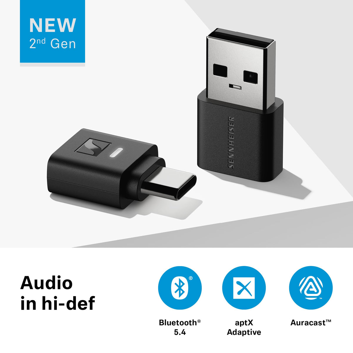 Sennheiser BTD 700 Bluetooth Dongle, Auracast, USB-C and USB-A