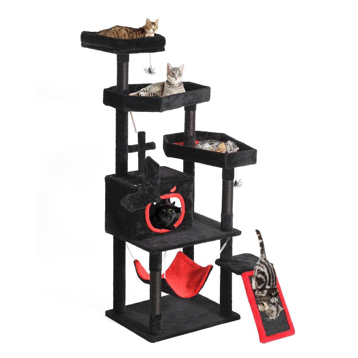 YITAHOME Gothic Cat Tree with Coffin Bed, 63 Inch, Black