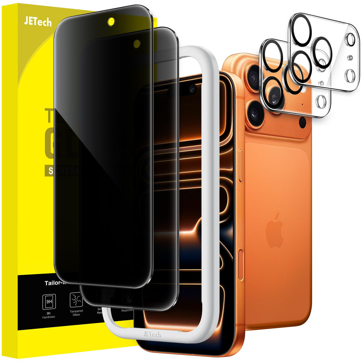 JETech Privacy Screen Protector for iPhone 17 Pro Max, 6.9 in, 2 Pack