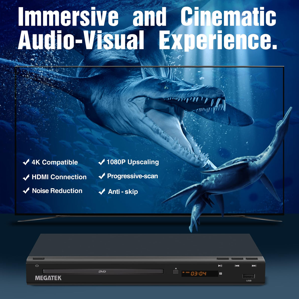 MEGATEK Compact Region-Free HDMI DVD Player
