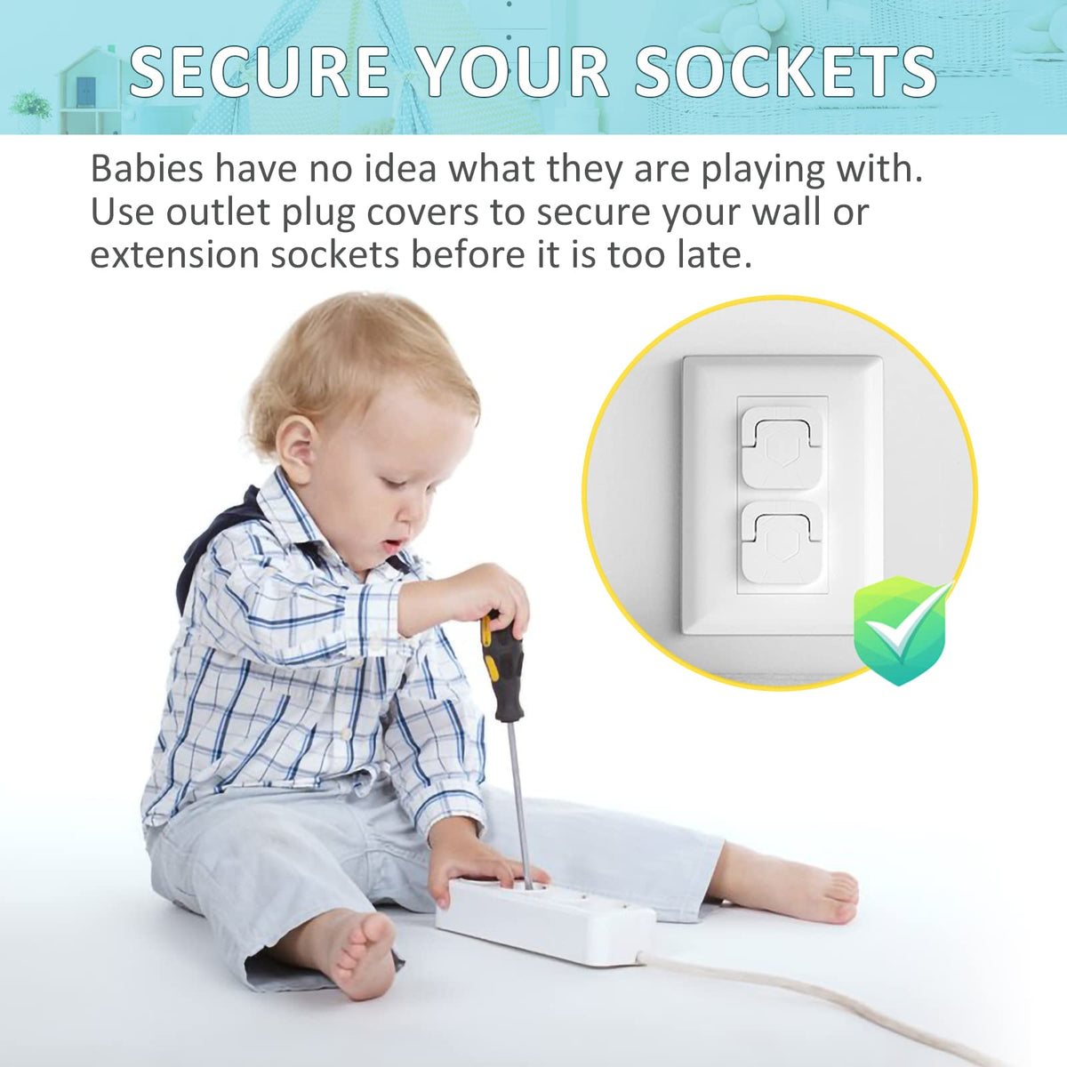 4our Kiddies Baby Proofing Outlet Covers (60 Pack)