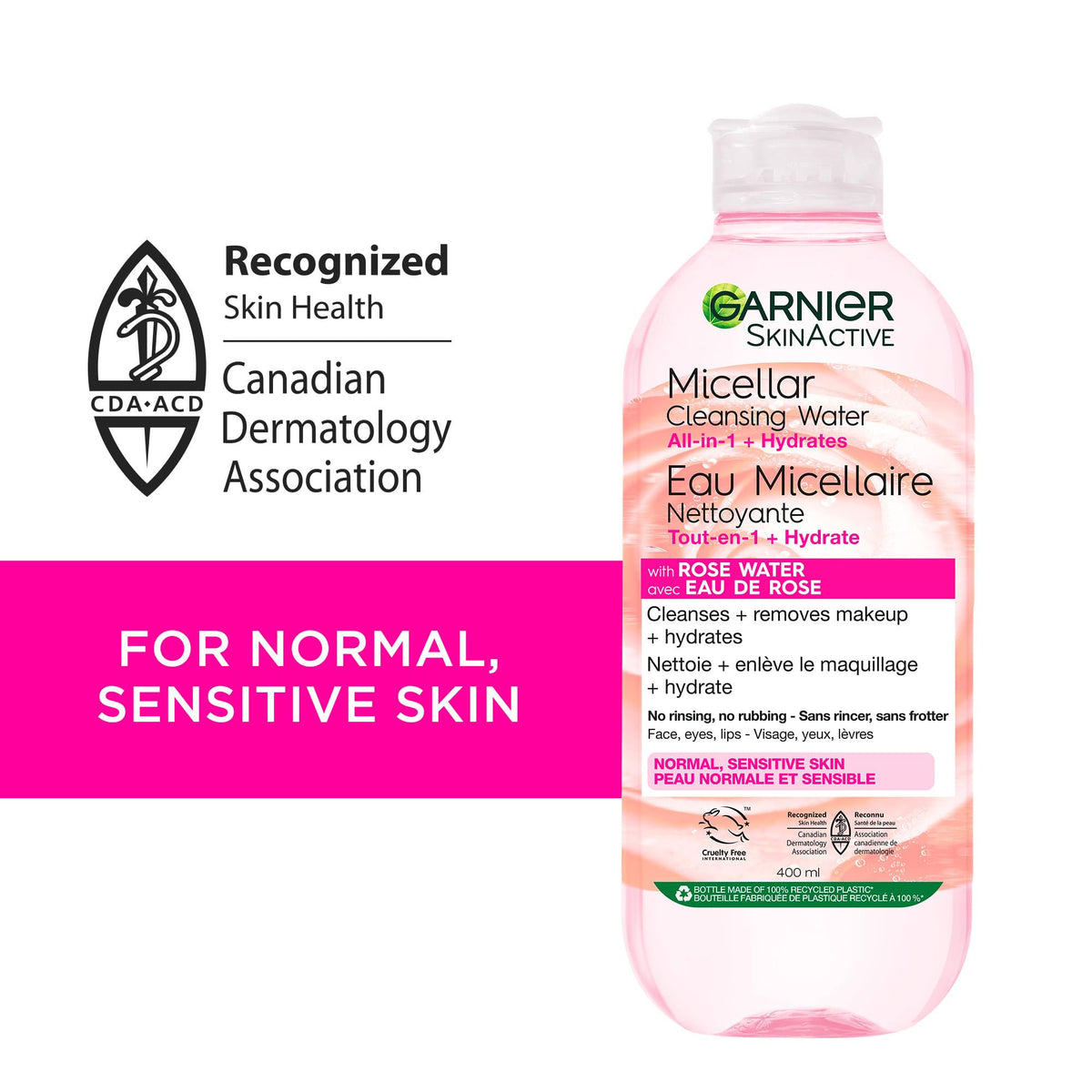 Garnier Micellar Cleansing Water with Rose Water, 700 ml