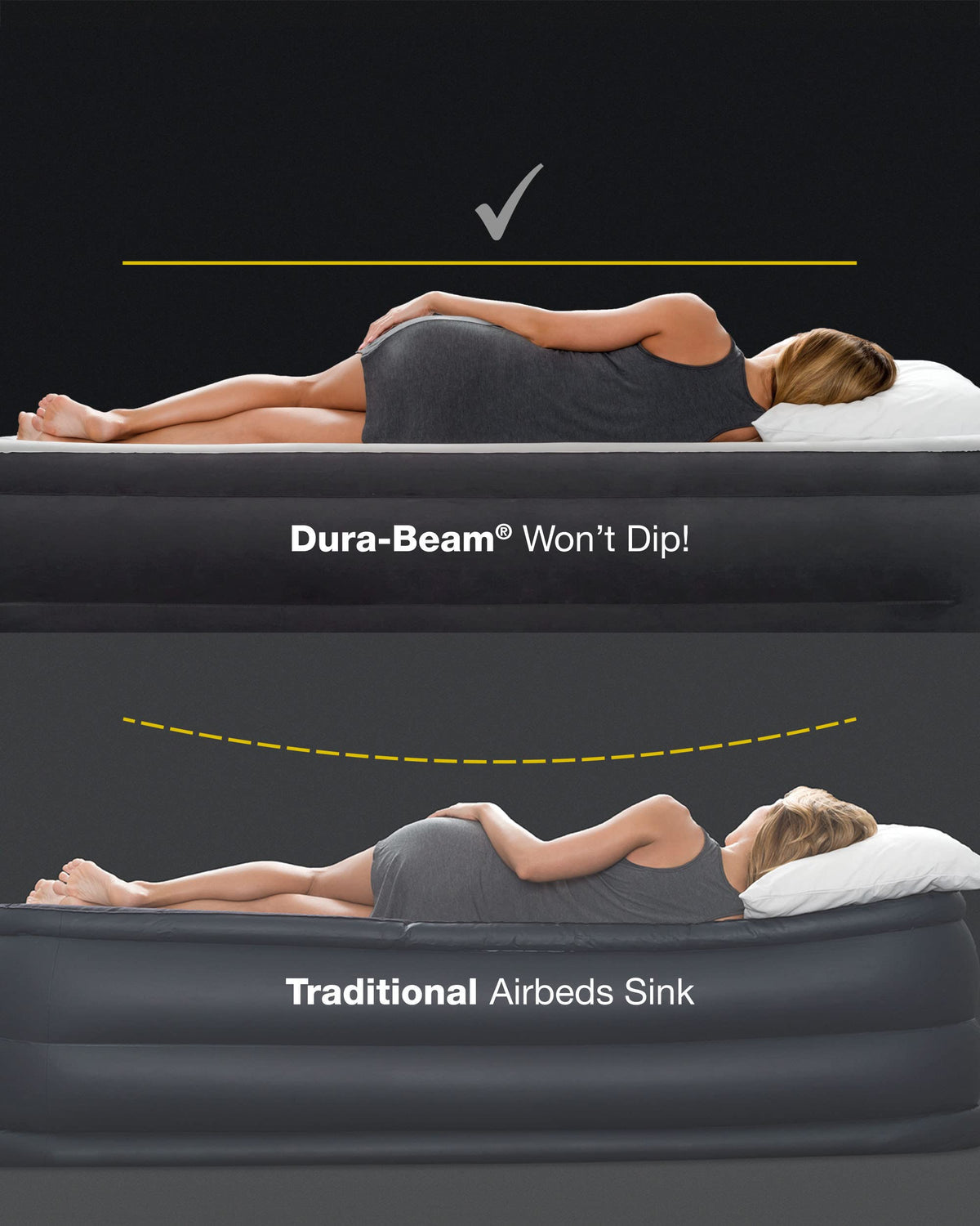 INTEX 64757E Dura-Beam Downy Air Mattress, Twin, 10"