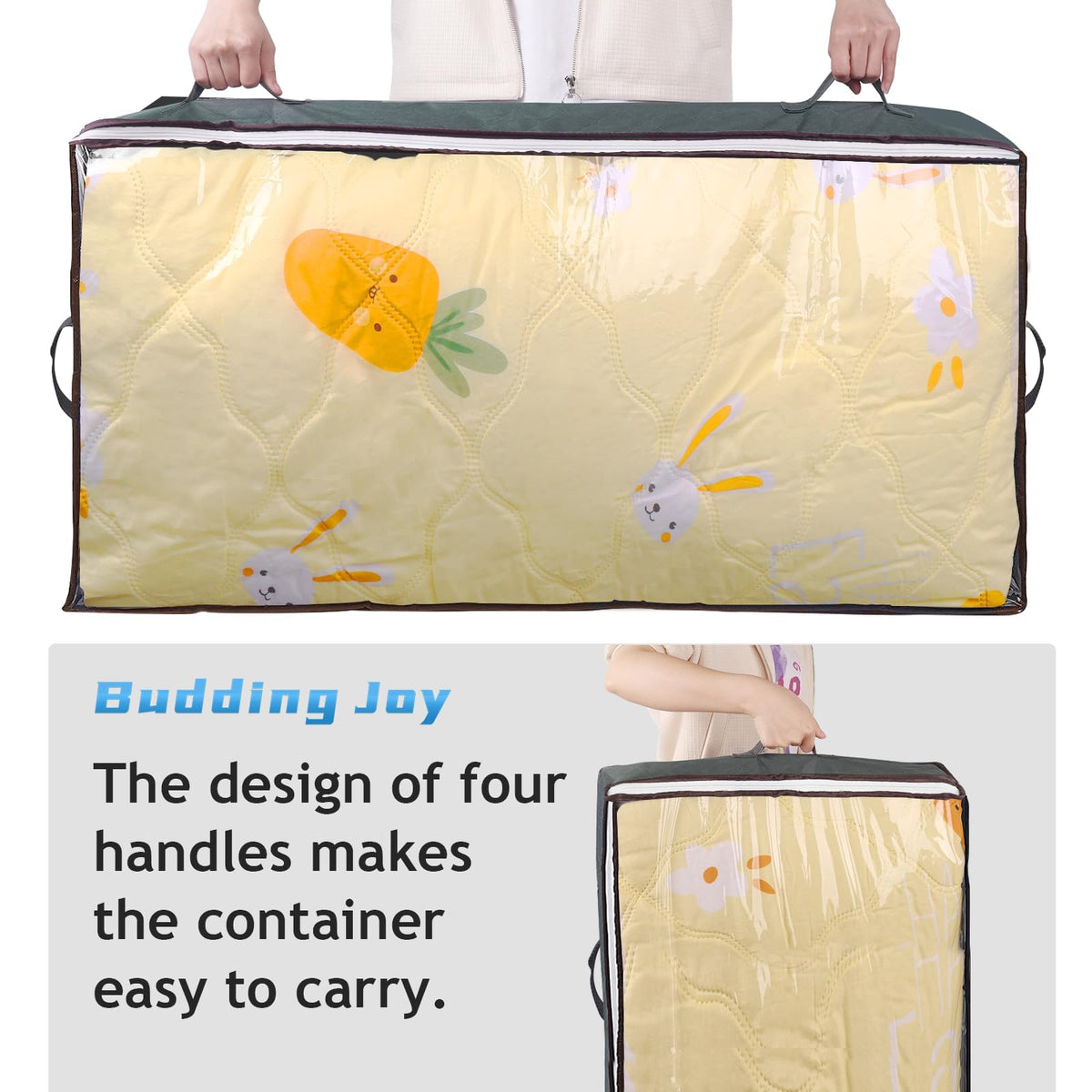 Budding Joy Foldable Under Bed Storage Containers, 90L