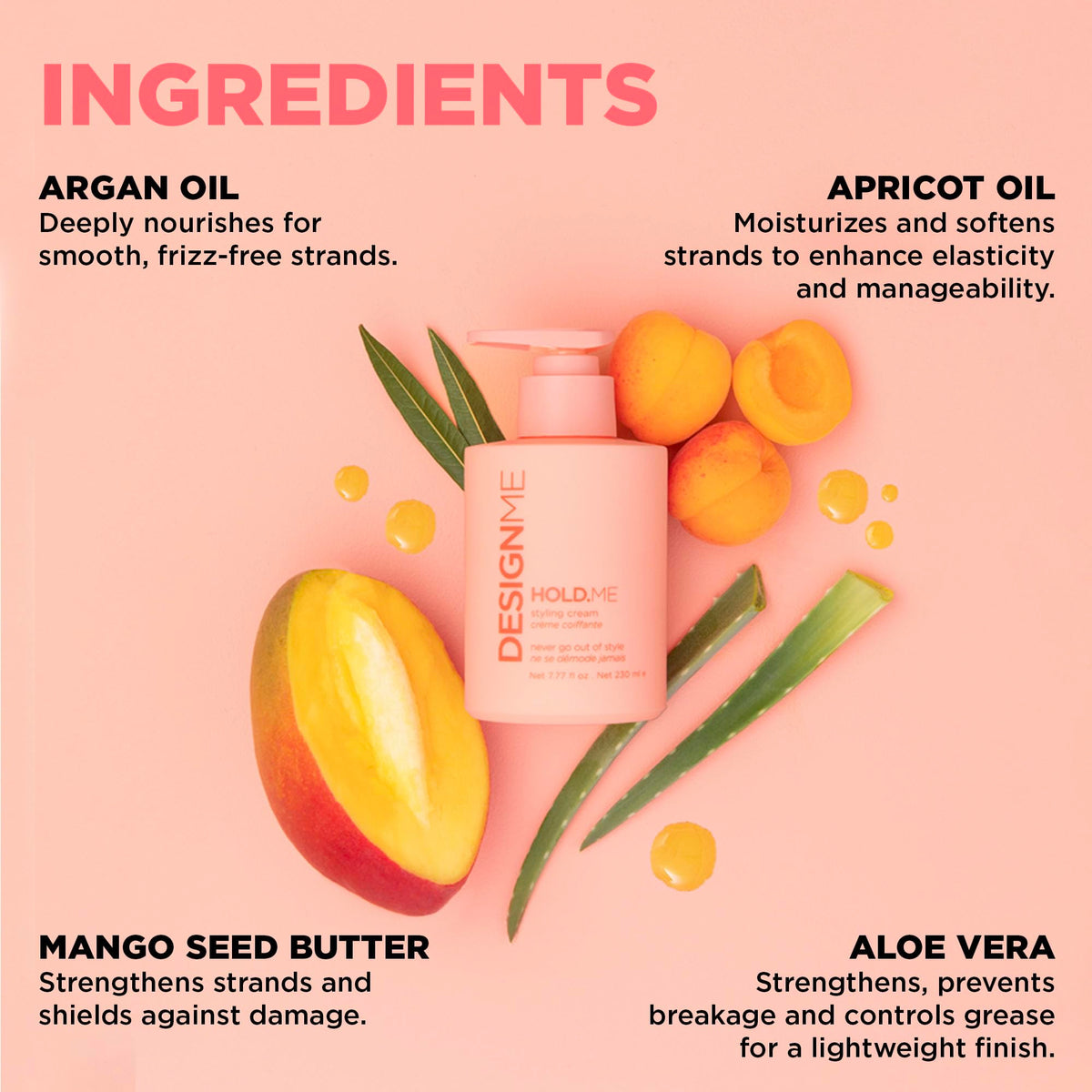 Design.Me HOLD.ME Styling Cream, Soft Hold Blow Dry Cream